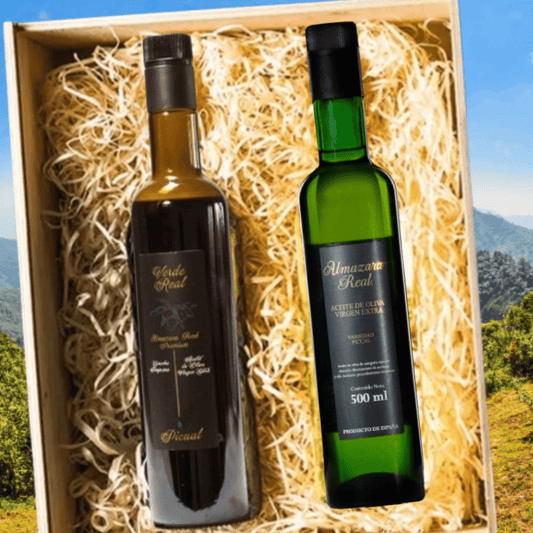 Estuche para 2 botellas 0,500: Almazara Real- AOVE