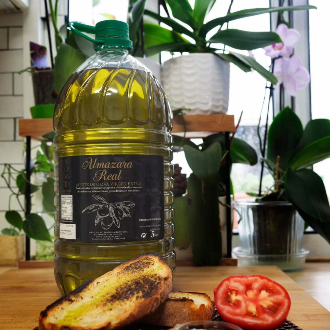 Almazara Real: Picual-AOVE 5L-Caja 3 uds.+aceitunas NATURALES