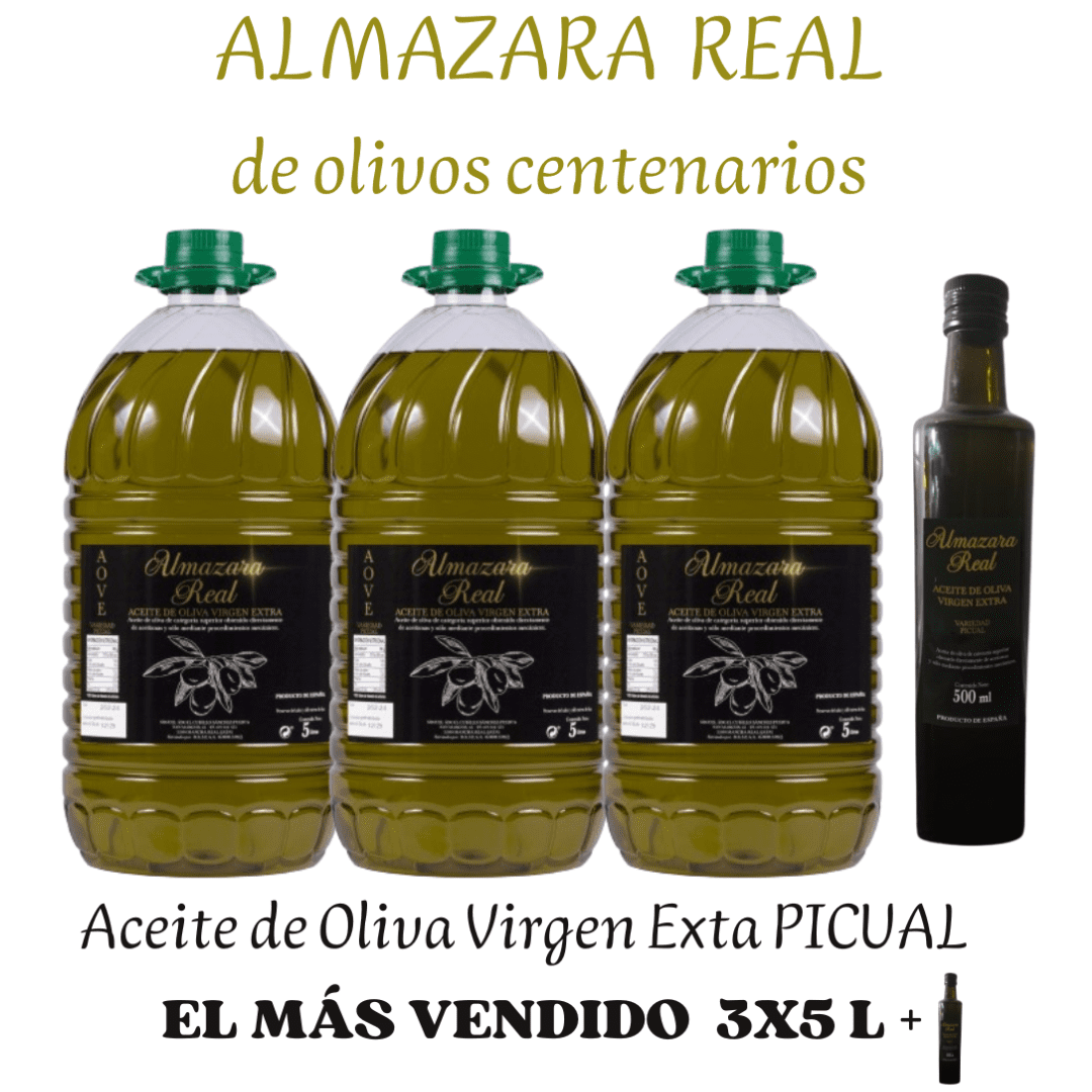 EL MÁS VENDIDO EN 5L-ALMAZARA REAL- LOTE DE 3 GARRAFAS