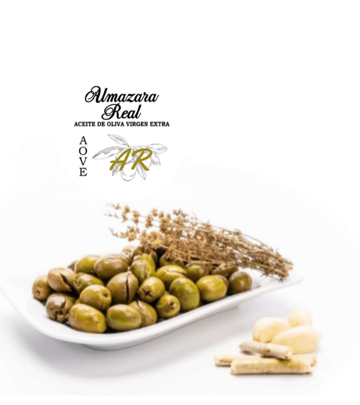 Almazara Real: Picual-AOVE 5L-Caja 3 uds.+aceitunas NATURALES