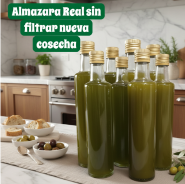 Almazara Real: Picual sin filtrar-Botella AOVE vidrio 0,5l