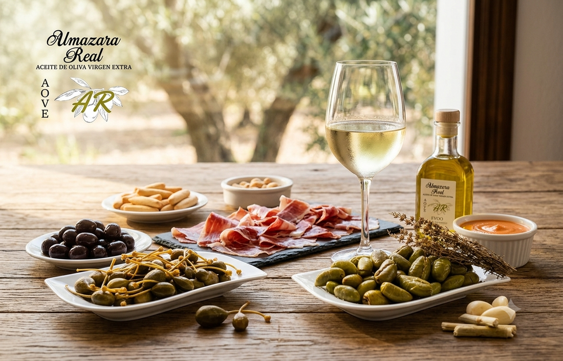 Alcaparrones y aceitunas de Jaén para aperitivos
