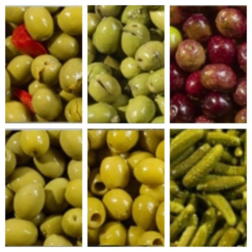Lote 6 Variedades Aceitunas y Encurtidos Gourmet