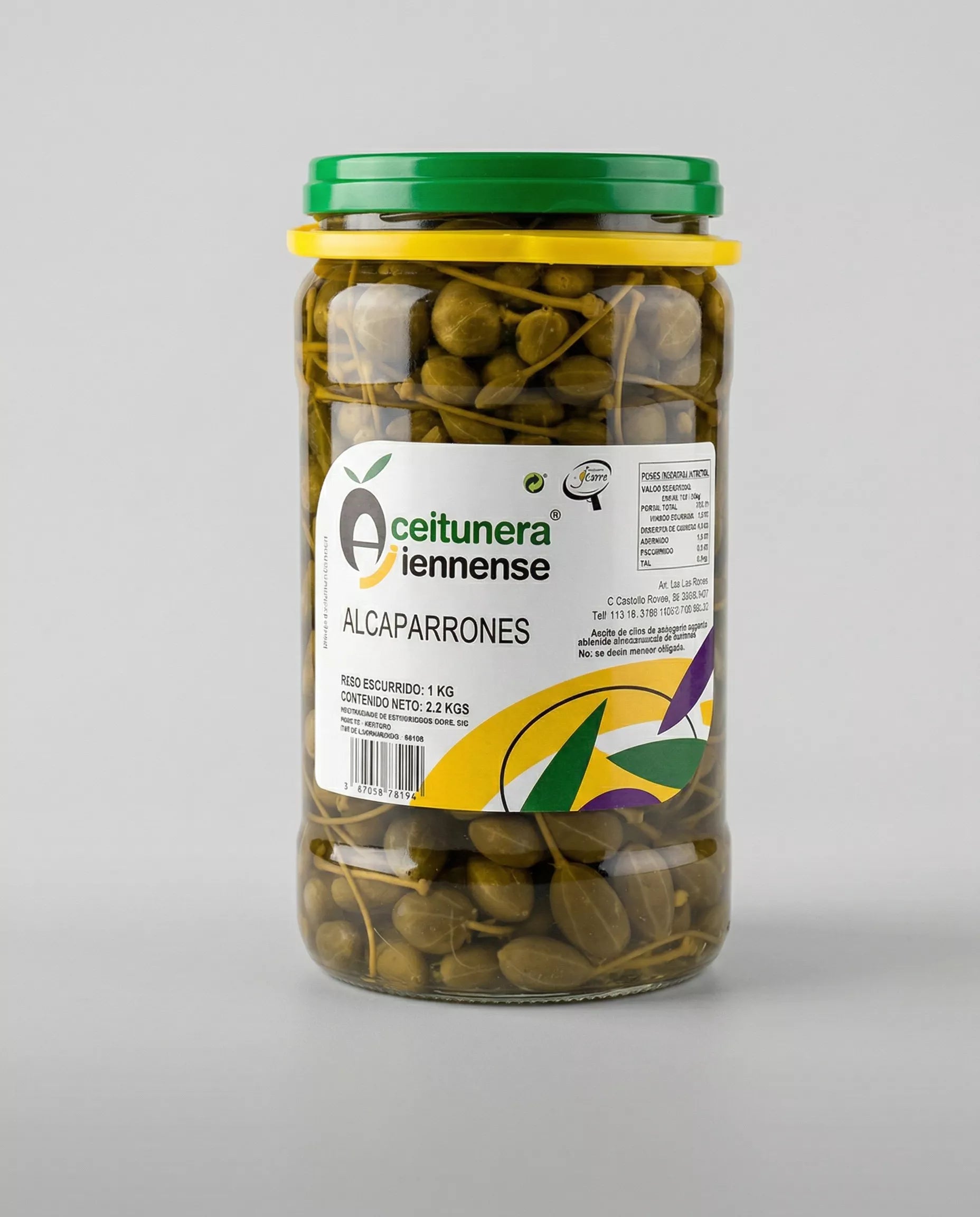 Alcaparrones en Vinagre Aceitunera Jiennense 1kg y Aceite de Oliva