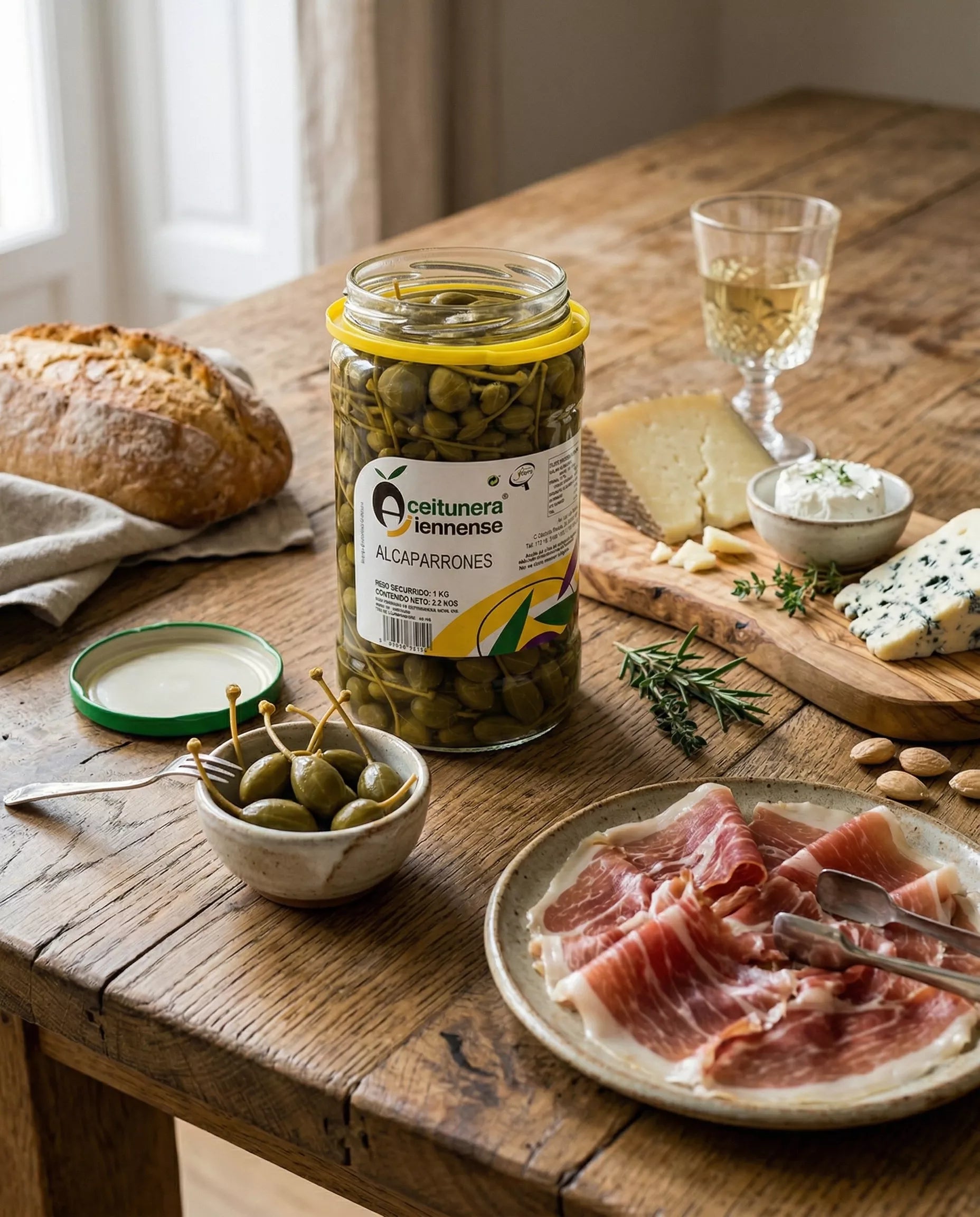 Alcaparrones en Vinagre Aceitunera Jiennense 1kg y Aceite de Oliva