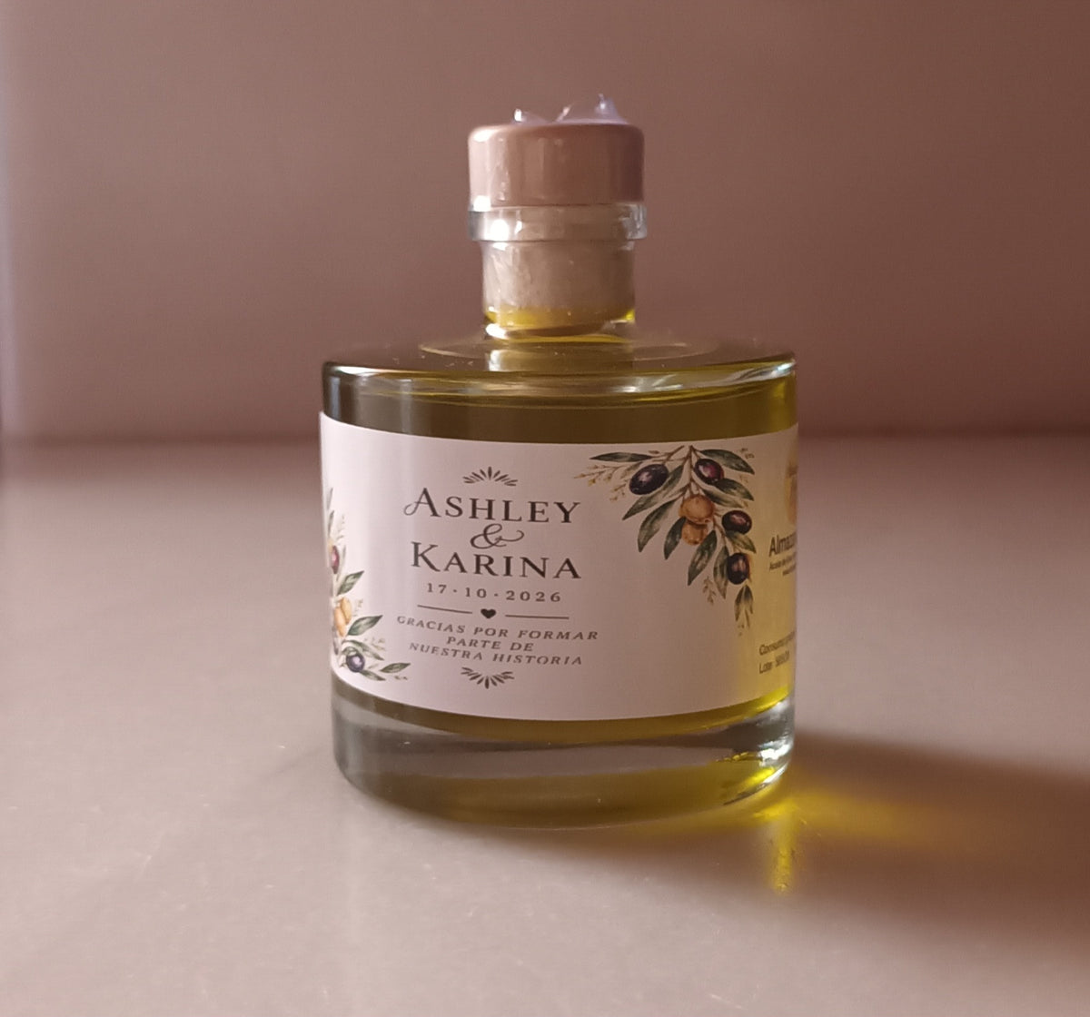 Aceite de Oliva Virgen Extra Picual 100ml Regalo Boda, eventos-etiqueta personalizada