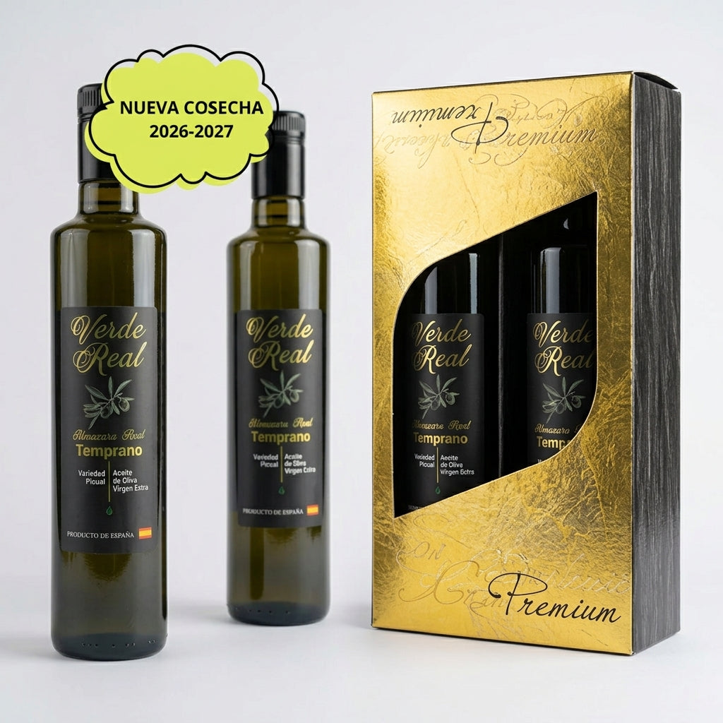 Estuche Regalo Aceite de Oliva Virgen Extra Picual Cosecha Temprana Verde Real 2x500ml