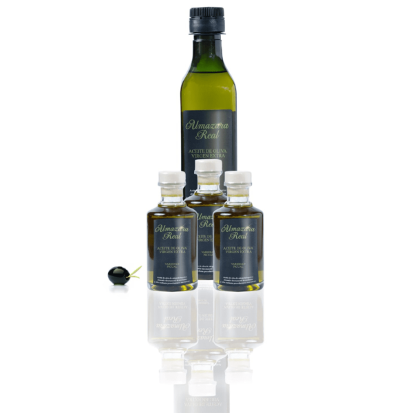 Varias botellas-aceite-oliva-picual-Almazara Real